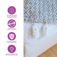 Pure Pleasure Cotton Quilt Fitted Electric Blanket With Skirt
