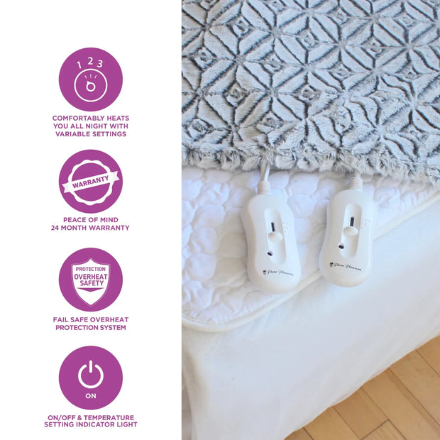 Pure Pleasure Cotton Quilt Fitted Electric Blanket With Skirt