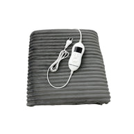 Pure Pleasure PHP006 Striped Grey Flannel Fleece Heated Throw Overblanket with Digital Controller.