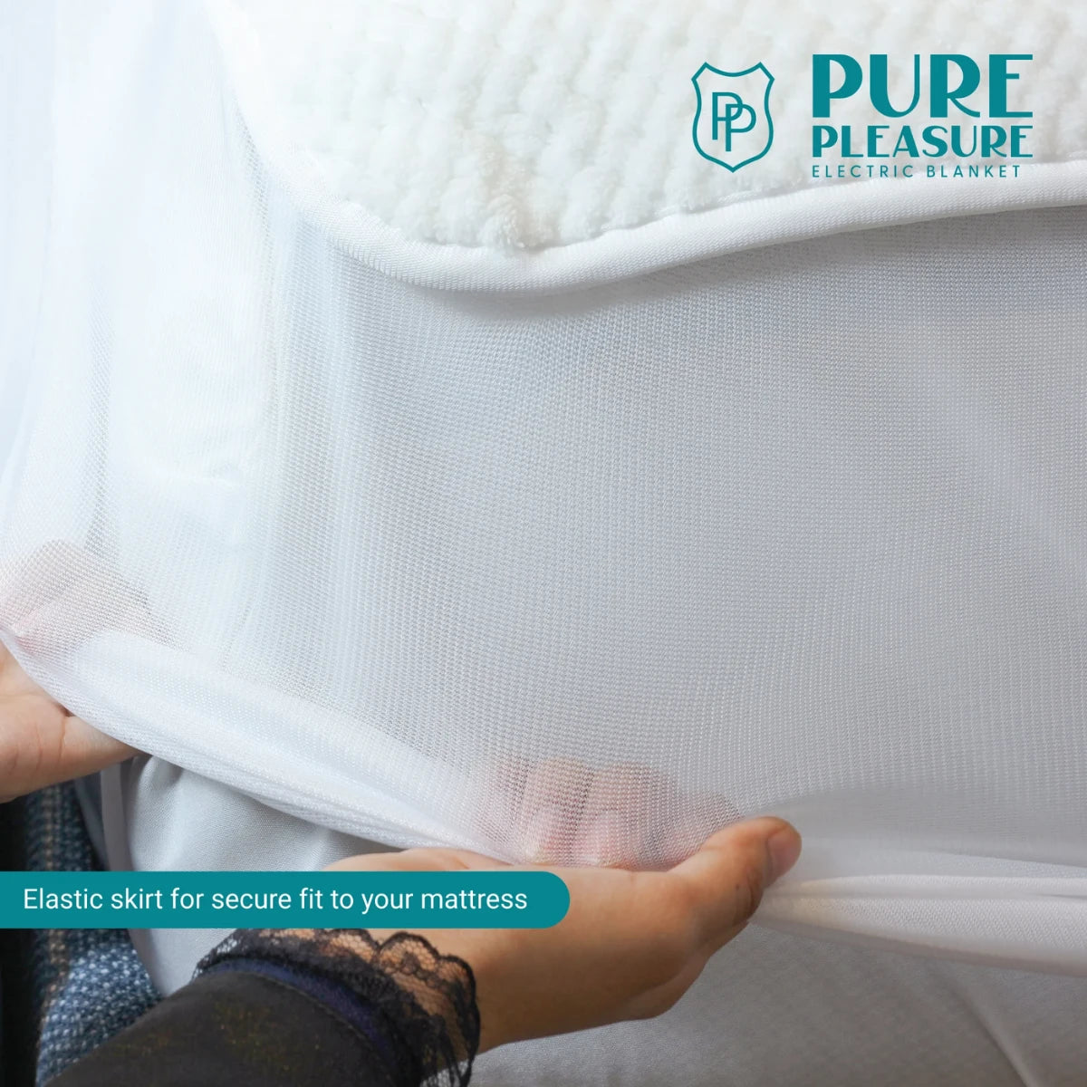 Pure Pleasure Fullfit Coral Fleece Electric Blanket With Skirt