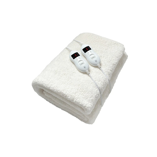 Pure Pleasure Fullfit Sherpa Fleece Electric Blanket With Elastic