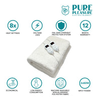 Pure Pleasure Fullfit Sherpa Fleece Electric Blanket With Elastic