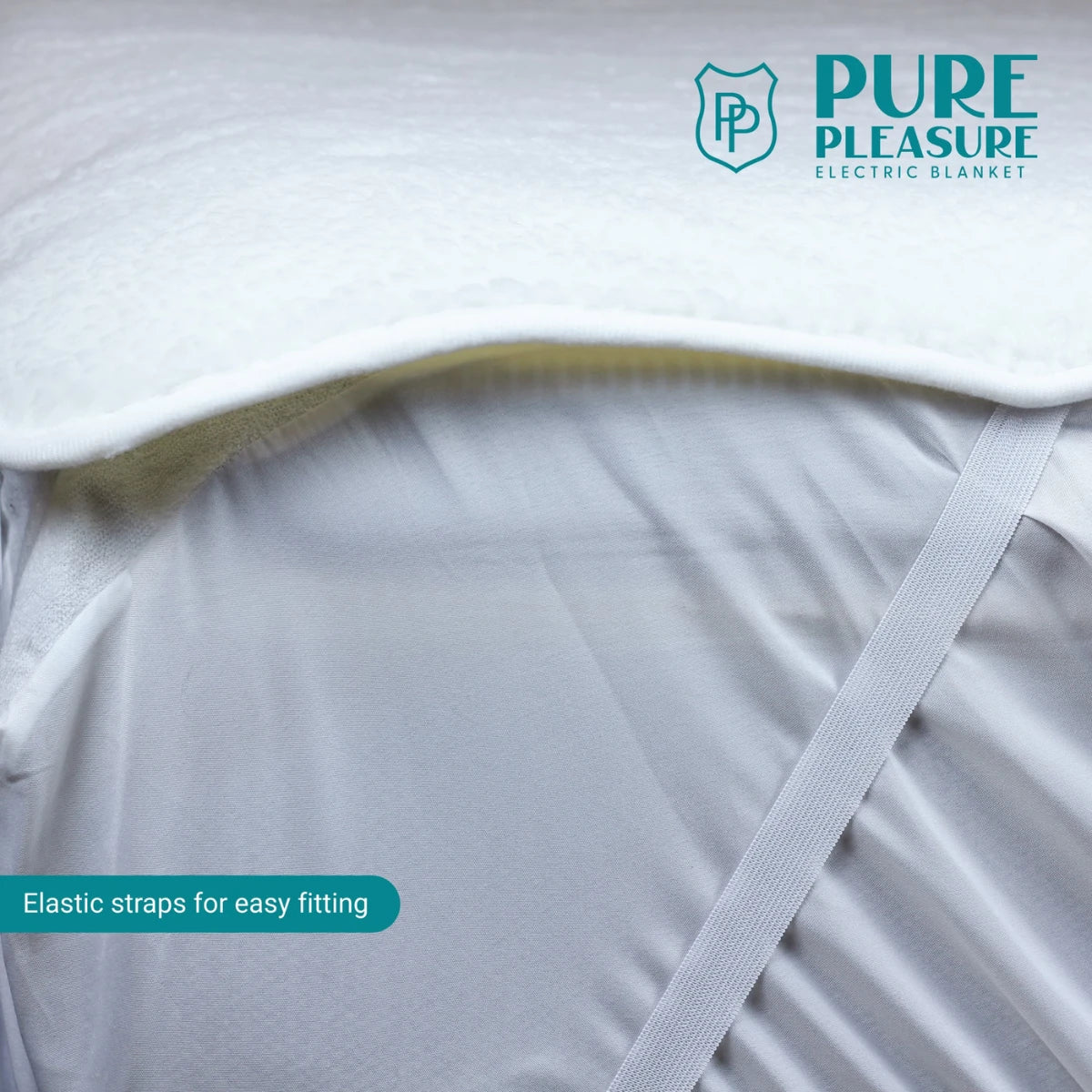 Pure Pleasure Fullfit Sherpa Fleece Electric Blanket With Elastic