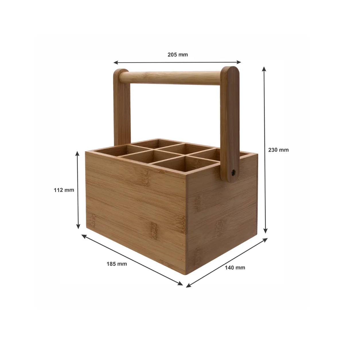 Regent Bamboo Caddy 6-Compartment With Handle