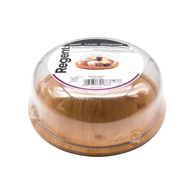 Regent Bamboo Reversible Cutting/Serving Board with Dome Cover - 280mm