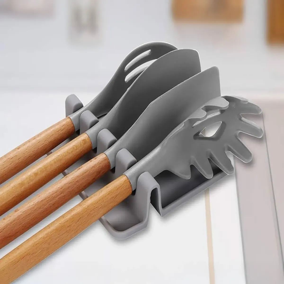 Regent Kitchen Multi-Utensil 4-Slot Silicone Spoon Rest