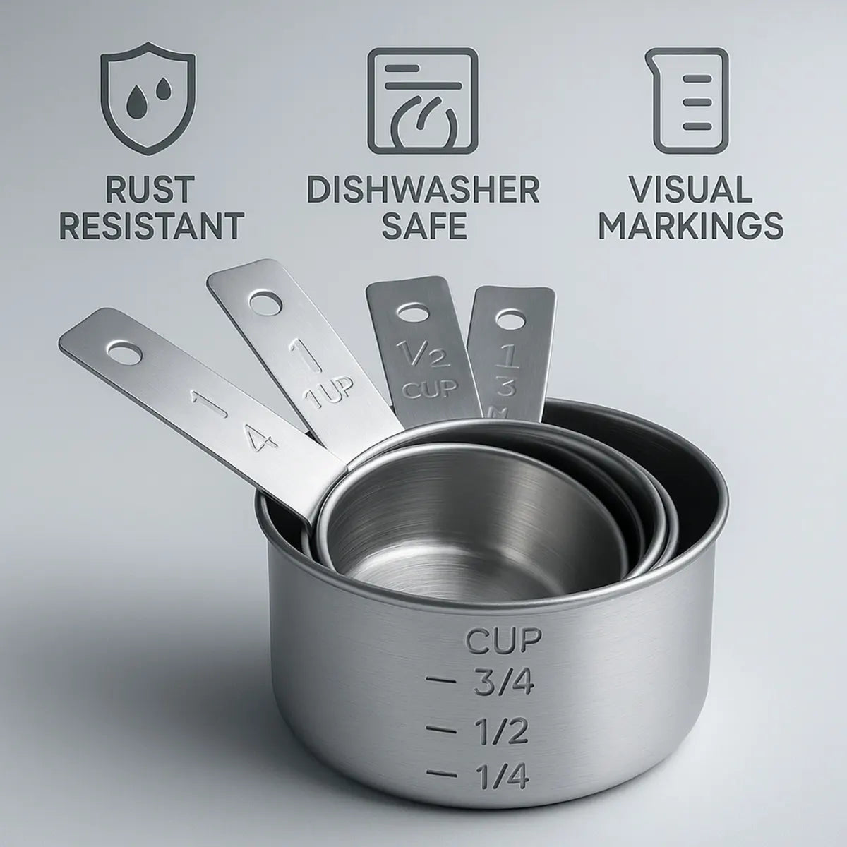 Regent Stainless Steel Bakeware Measuring Cup 4-Piece Set