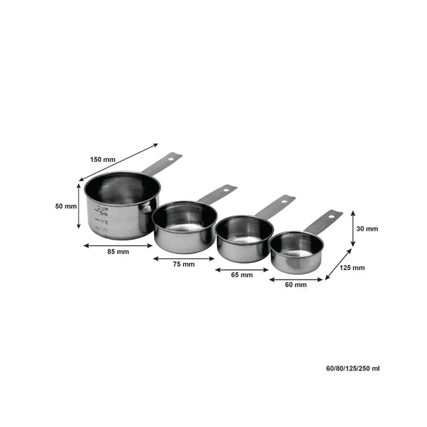 Regent Stainless Steel Bakeware Measuring Cup 4-Piece Set