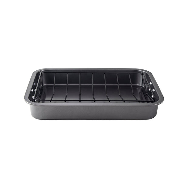 Regent Cookware Roasting Pan Non Stick With V Grid And St. Steel Handles