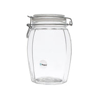 Regent Faceted Hermetic Glass Canister With Clip Seal And Glass Lid