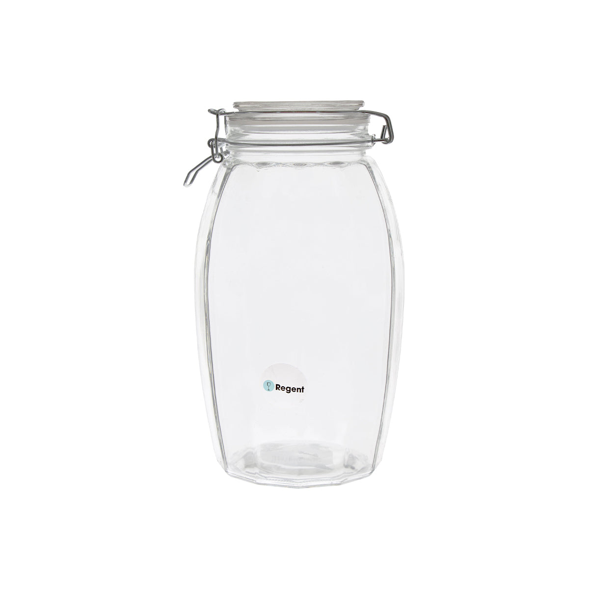 Regent Faceted Hermetic Glass Canister With Clip Seal And Glass Lid