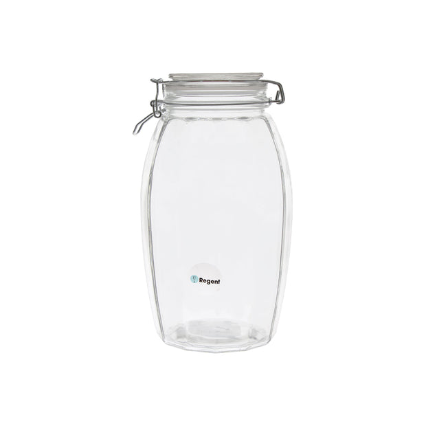 Regent Faceted Hermetic Glass Canister With Clip Seal And Glass Lid