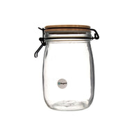Regent Hermetic Glass Canister With Bamboo Lid And Black Clip 1L