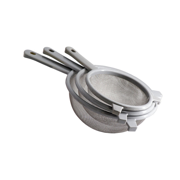 Regent Kitchen Strainers With Pp Plastic Frame Grey 3pc