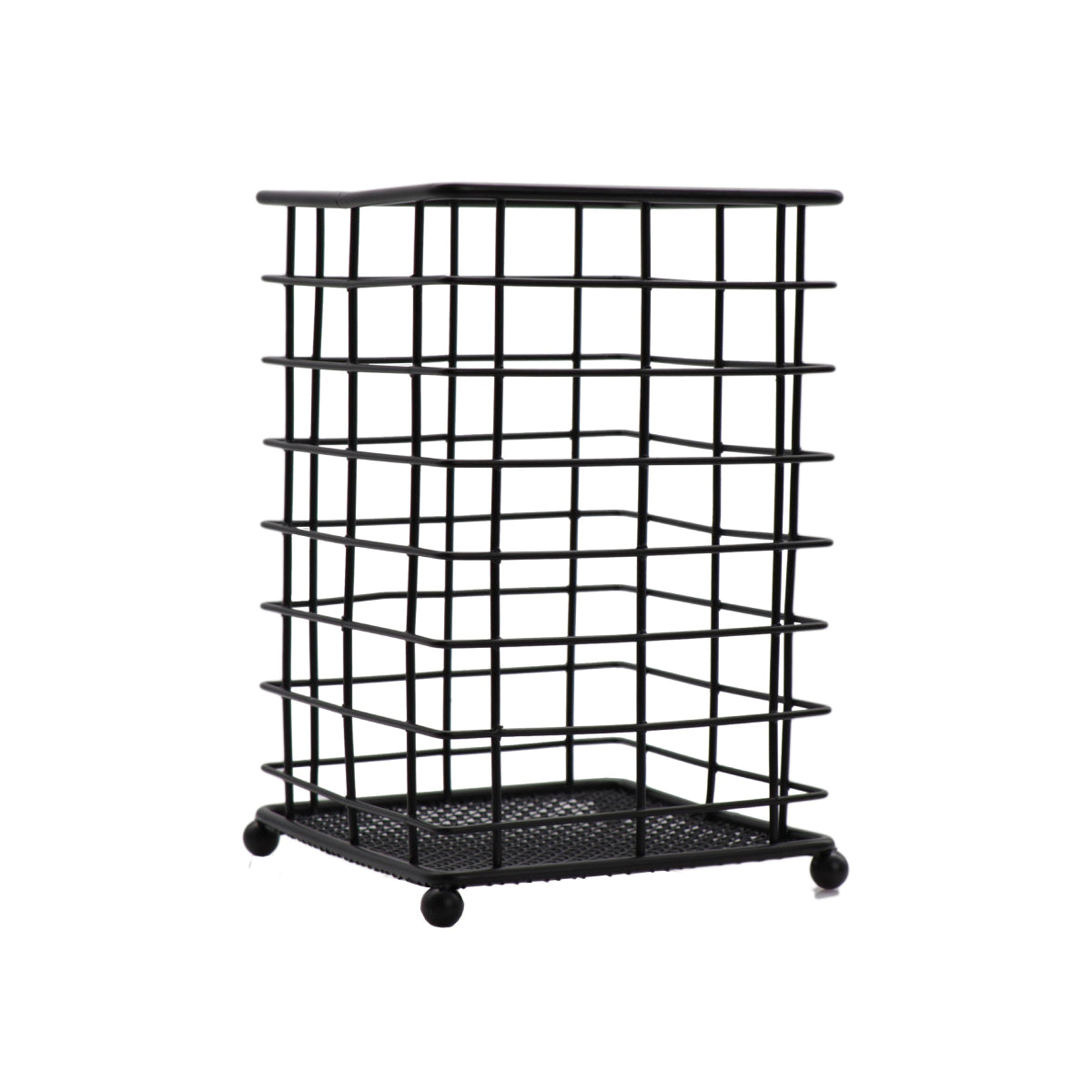 Regent Kitchen Wire Utensil Holder Powder Coated Black (165x110x110mm)