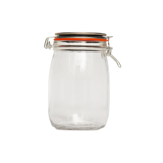 Regent Round Hermetic Glass Canister With Clip-seal Metal Lid, 1lt (170x110mm Dia)