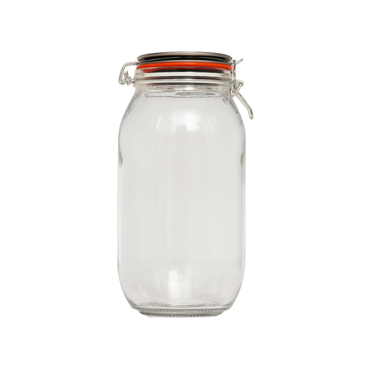 Regent Round Hermetic Glass Canister With Clip-seal Metal Lid, 2lt (250x125mm Dia)