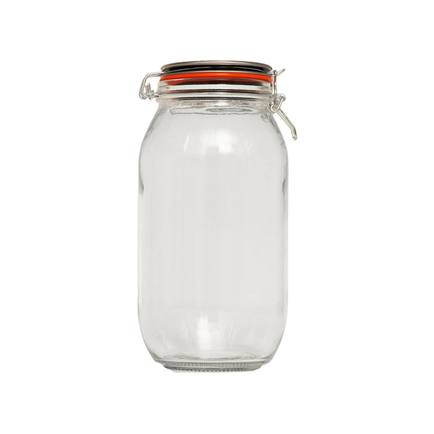Regent Round Hermetic Glass Canister With Clip-seal Metal Lid, 2lt (250x125mm Dia)