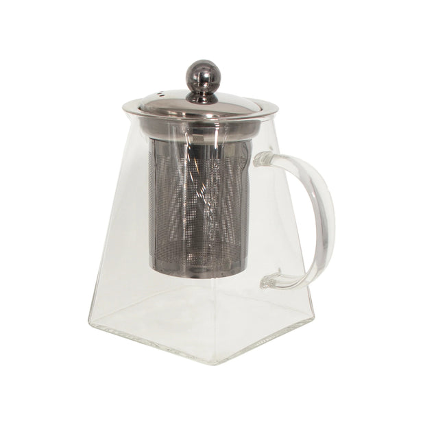Regent Square Teapot Borosilicate Glass With St. Steel Infuser And Lid 550ml
