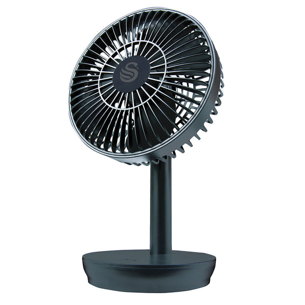 Swan Stealth Rechargeable Desk Fan Black 15cm