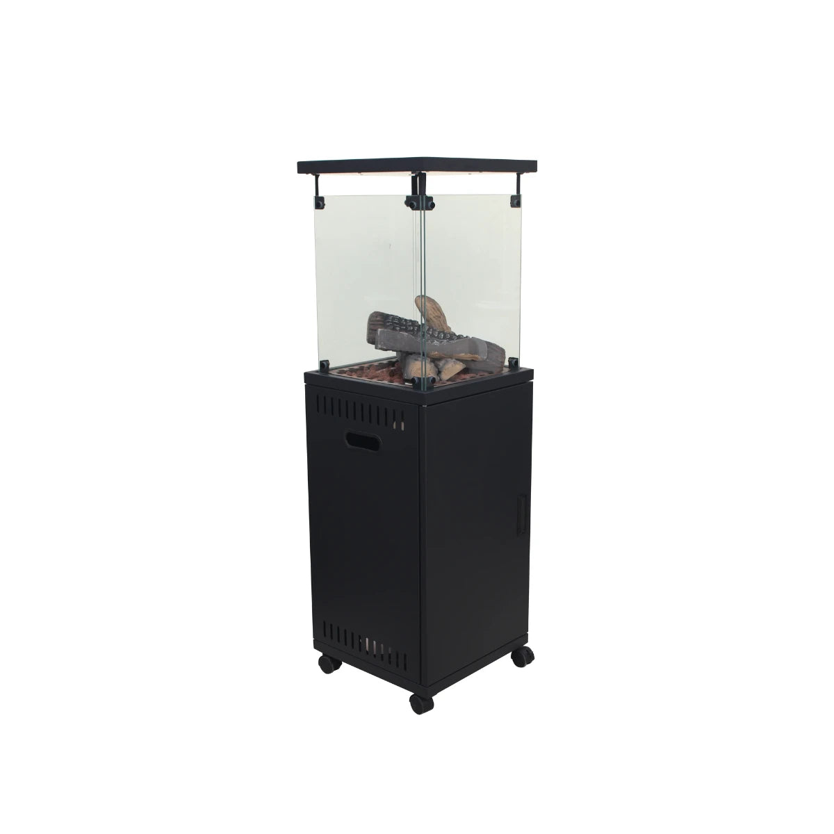 Alva Short Stand Ceramic Log-Style Gas Patio Heater