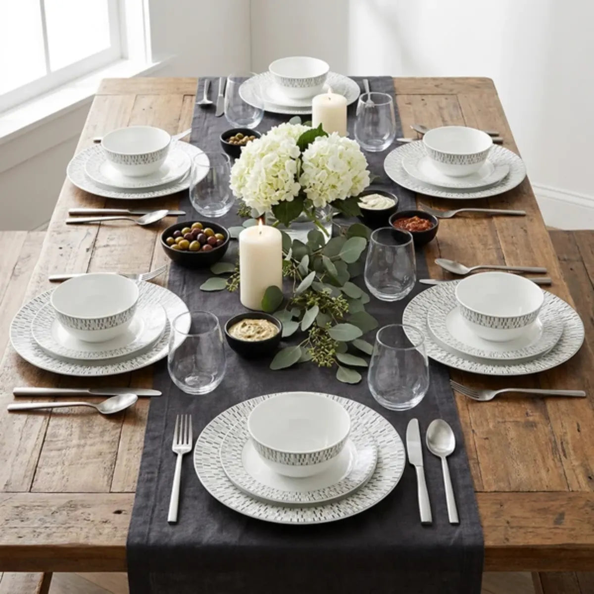 Sovrana 12pc Dinner Set - Silver Phoenix