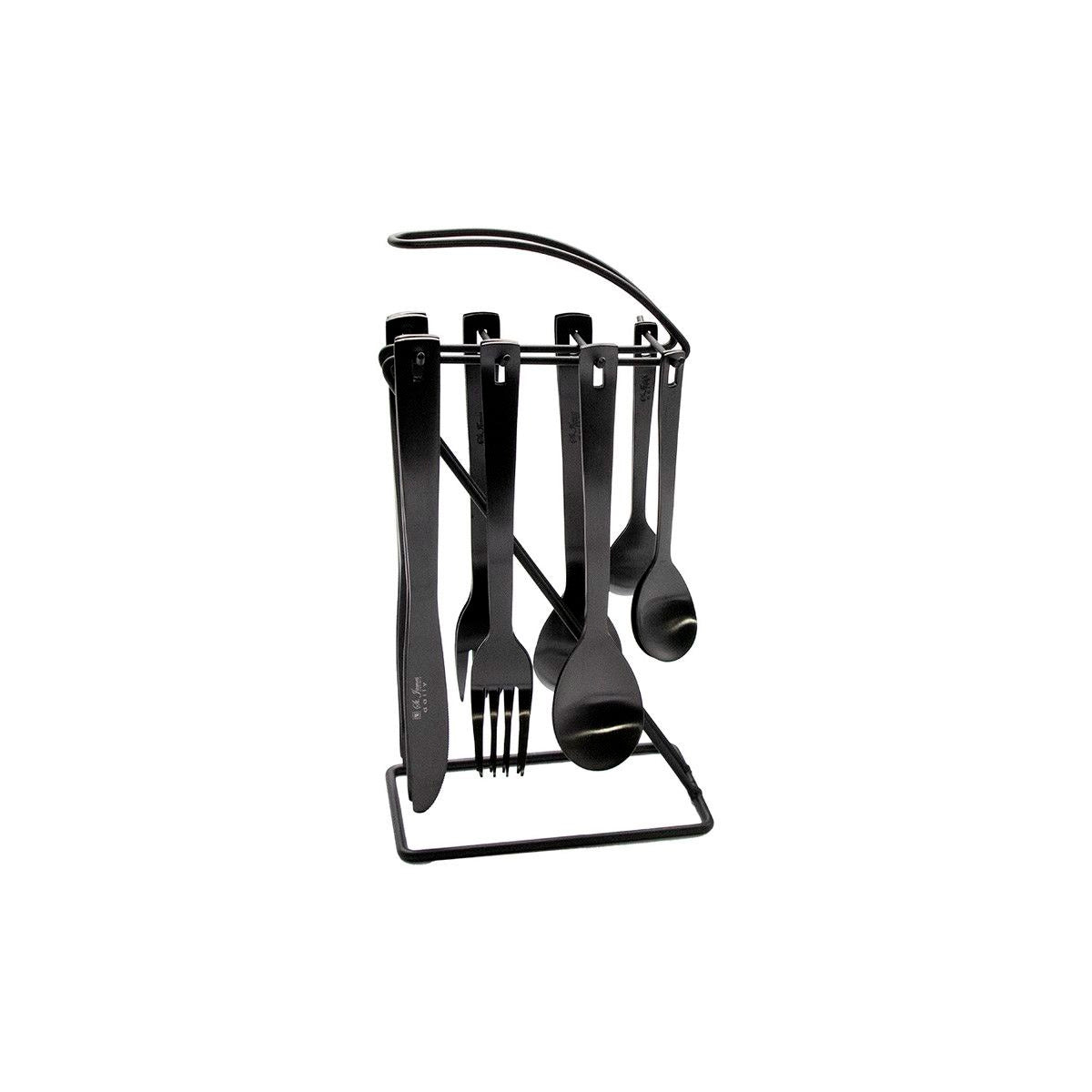 St James Cutlery  Daily 16 Piece Matte Black Hanging Set
