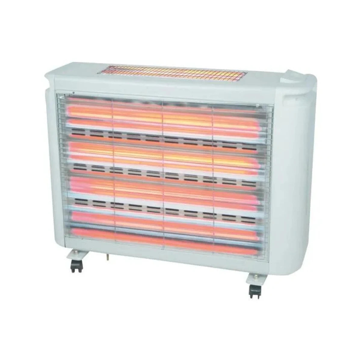 Sunbeam SBH-6000 Black Quartz Heater with Humidifier Water Level Indicator and Rolling Castor Wheels.