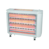 Sunbeam SBH-6000 Black Quartz Heater with Humidifier Water Level Indicator and Rolling Castor Wheels.