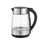 Sunbeam 1.7L Ribbed Glass Kettle - Black