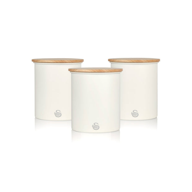 Swan Nordic White Canister Set 3pc