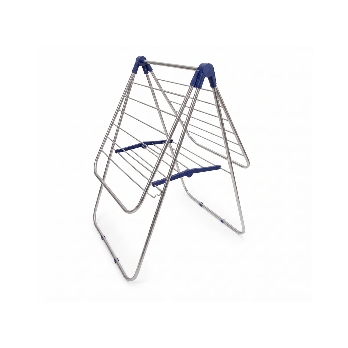 Totai foldable metal clothes drying rack in a silver/grey finish
