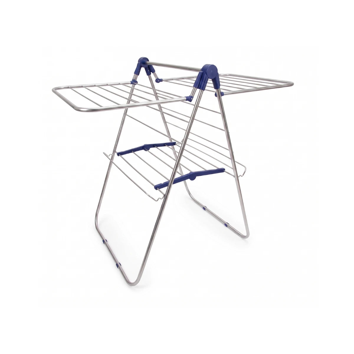 Totai foldable metal clothes drying rack in a silver/grey finish