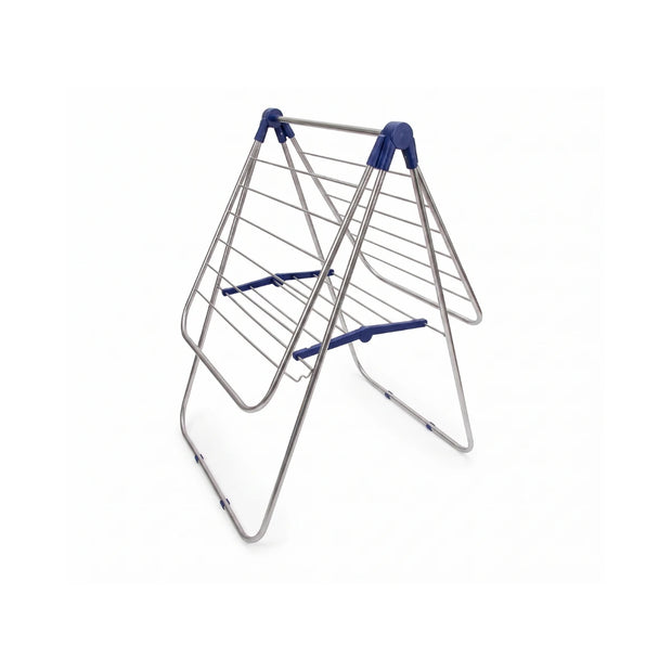 Totai foldable metal clothes drying rack in a silver/grey finish