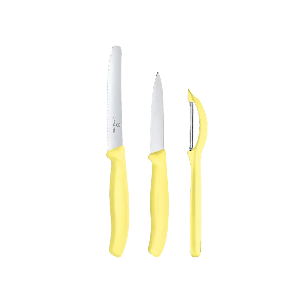 Victorinox Swiss Classic Trend Colours Paring Knife Set w/Universal Peeler 3 Piece - Light Orange