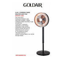 goldair 2-in-1 Carbon Fibre Heater and Fan, Fan Heater  (Black)