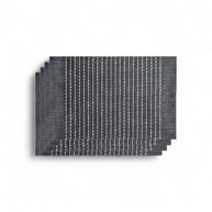 Regent Place Mats Pvc/cotton Weave Black/white Stripe 4 Pack Roll