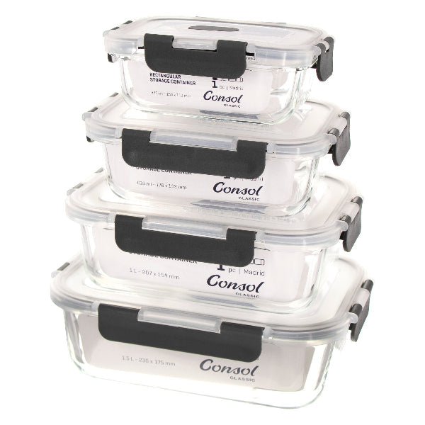 Consol Madrid Storage Containers With Clip On Vented Lids