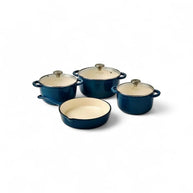 Continental Homeware 7pc Cast Iron Set With Glass Lid
