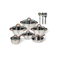 Rolux 15pc Stainless Steel Cookware Set