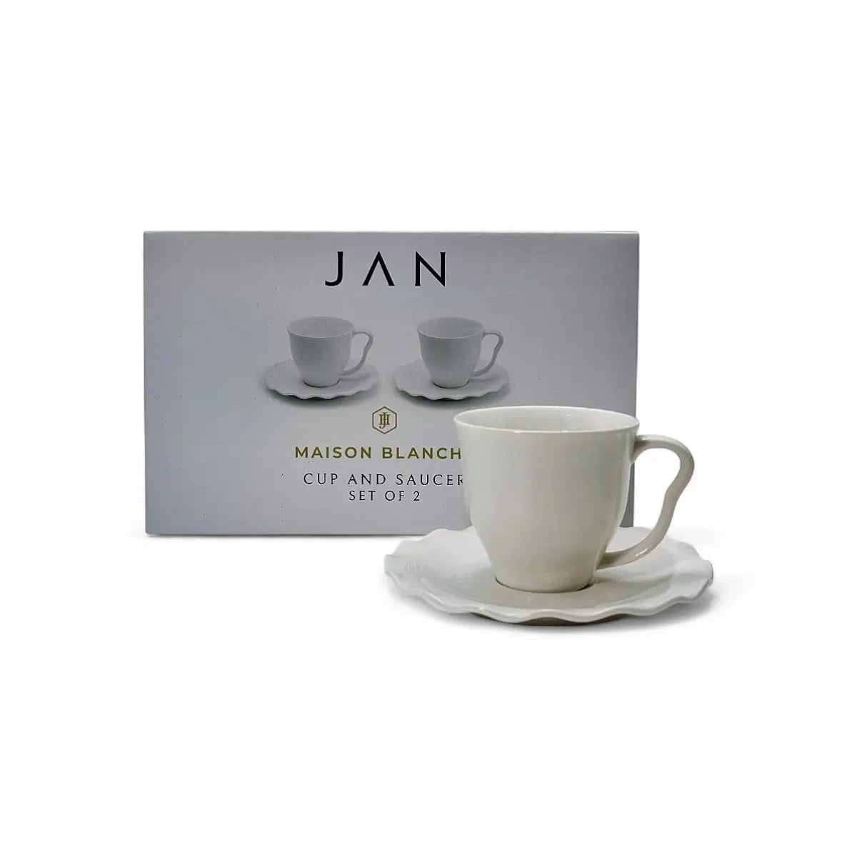 Jan Maison Blanche Cup & Saucer Set of 2