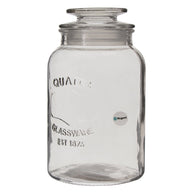 Regent Round Canister (Quality) Embossed With Glass Lid