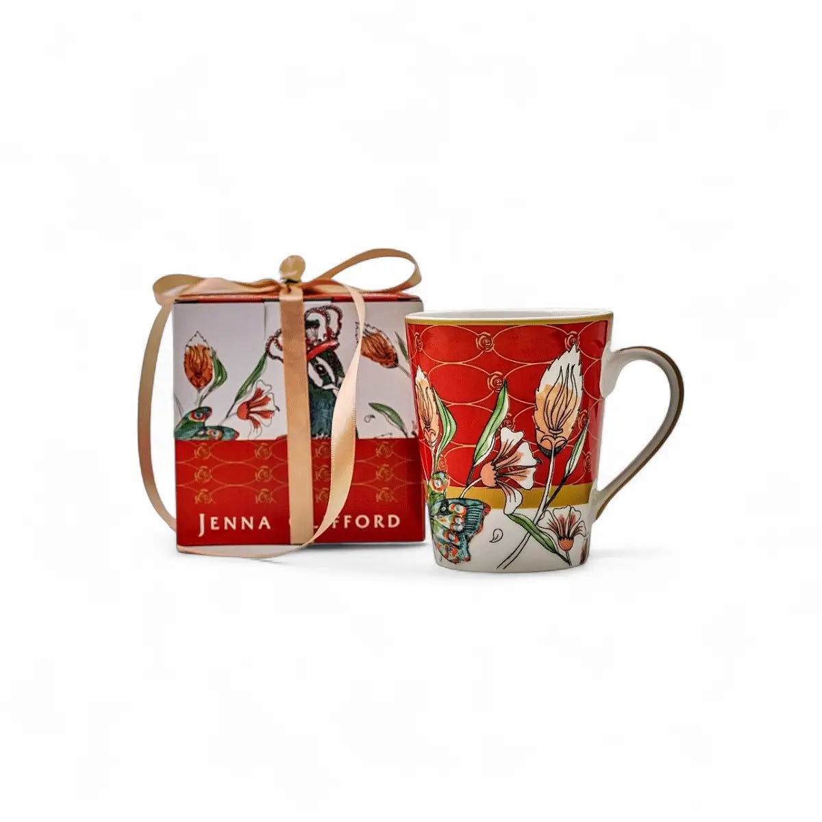Jenna Clifford Peacock Red Coffee Mug In Gift Box