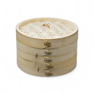 Regent 2-Tier Oriental Bamboo Steamer with Lid (134mm x 210mm)
