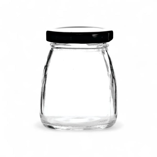 Regent Glass Round Jar With Black Lid 12 Pack - 100ml