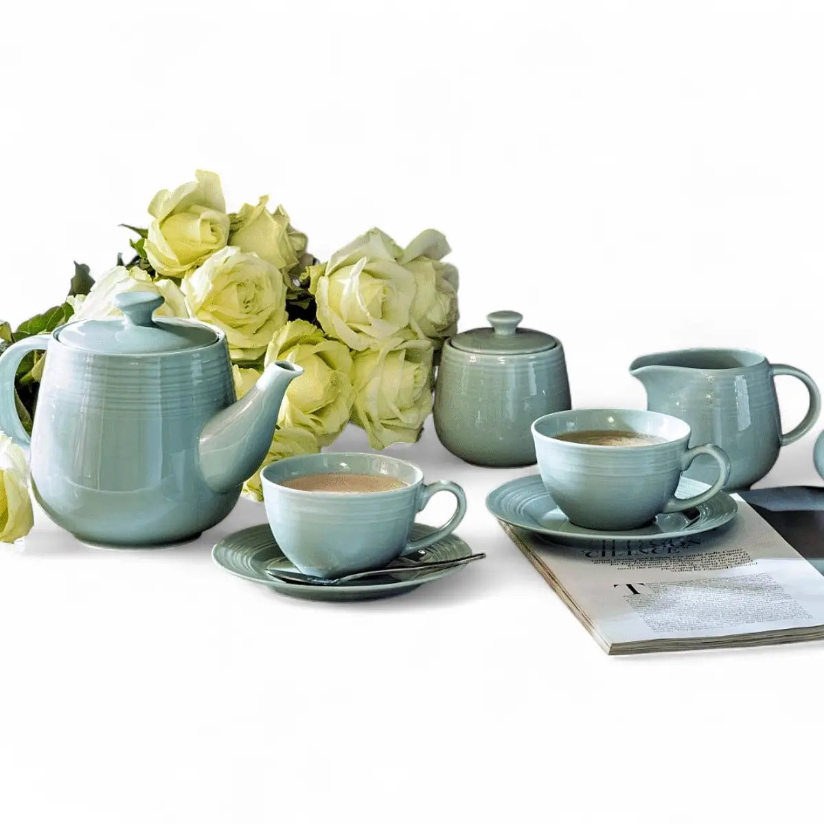 Jenna Clifford Embossed Lines Mermaid Mist Creamer