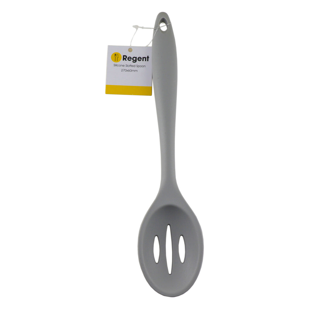 Regent Kitchen Grey Silicone Slotted Spoon