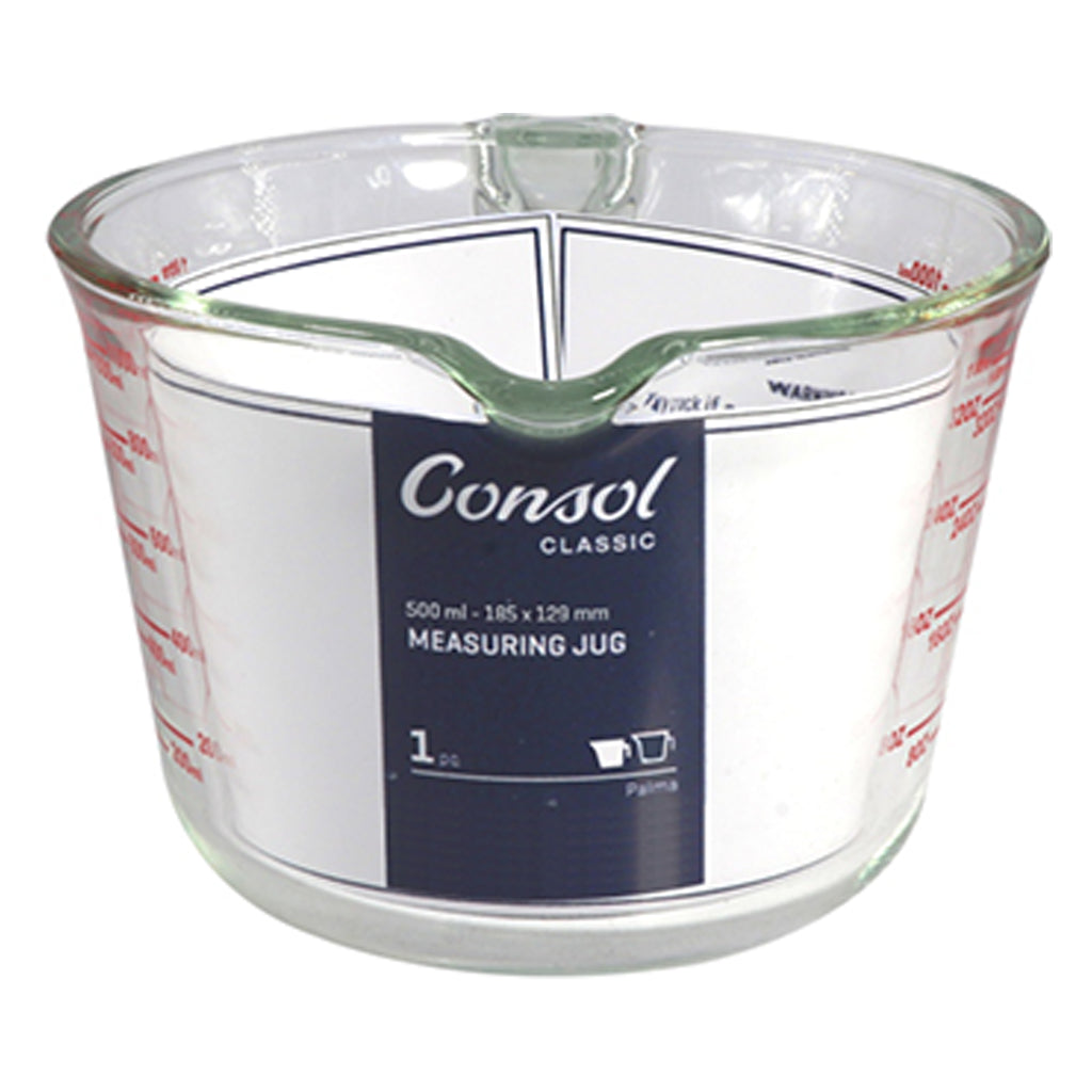 Consol Palma Measuring Jug Borosilicate With Grey Cover