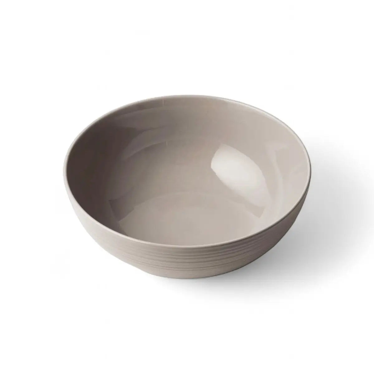 Jenna Clifford Embossed Lines Salad Bowl 25cm - Light Grey