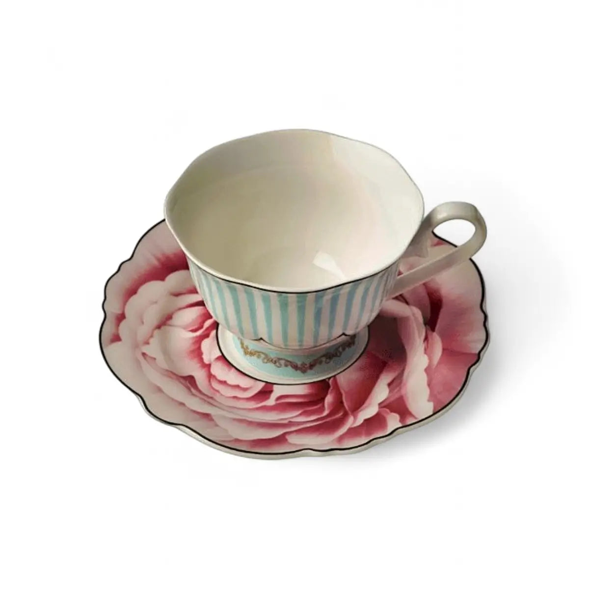 Jenna Clifford Wavy Rose Cup & Saucer In Gift Box